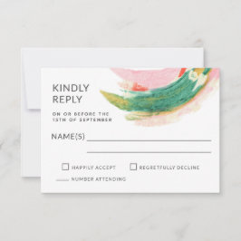 Abstrakt gestrichene Schlaganfälle Hochzeit RSVP Karte