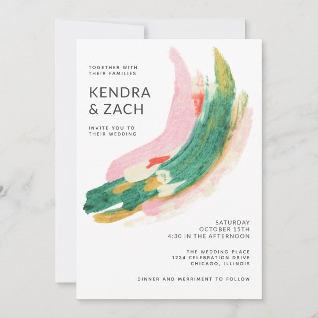 Abstrakt gestrichene Schlaganfälle Hochzeiten (Vorderseite)