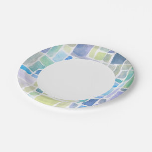 Abstrakt gestrichener Aquarellhintergrund Pappteller