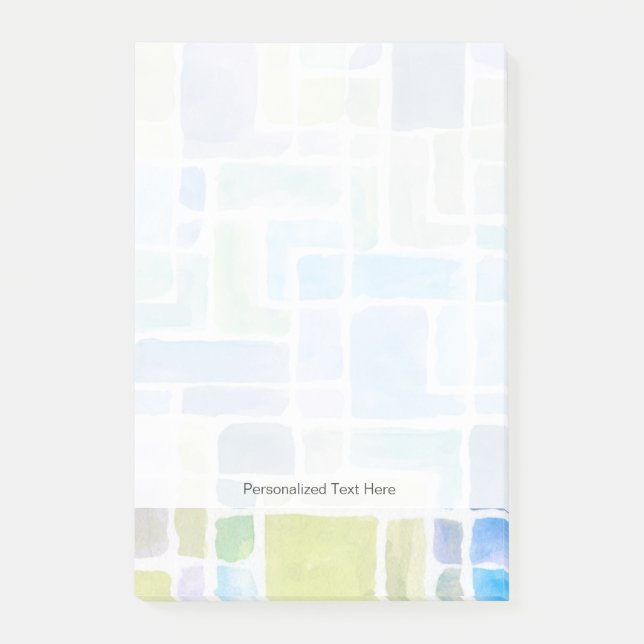 Abstrakt gestrichener Aquarellhintergrund Post-it Klebezettel (Vorderseite)