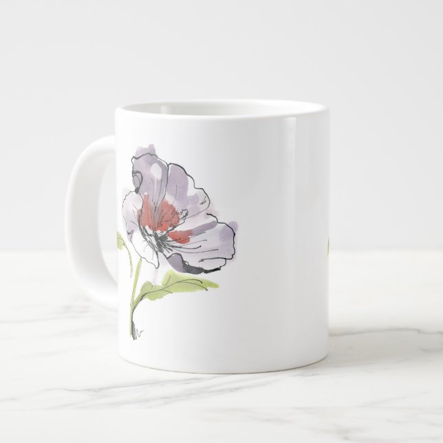 Abstrakt gestrichener Blumenhintergrund 3 Jumbo-Tasse (Vorderseite Links)