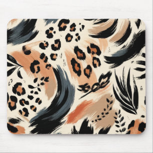 Abstrakt gestrichener exotischer Tierdruckleopard Mousepad