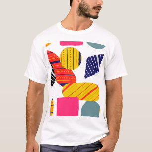 Abstrakt gezeichnetes, stilvolles Muster. T-Shirt
