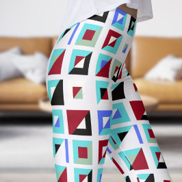 Abstrakt Ghost White Mosaic Muster Leggings