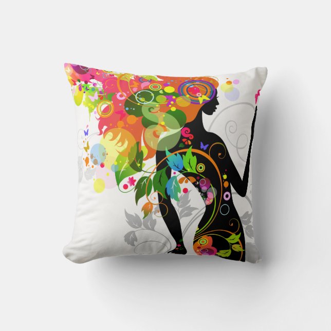 Abstrakt Girl American MoJo Pillow Kissen (Vorderseite)