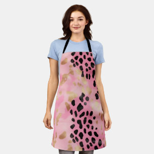Abstrakt Girl Glam Pink Gold Leopard Print Schürze