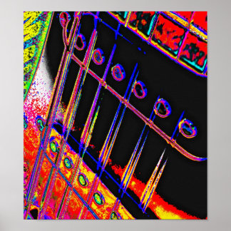 Abstrakt Gitarre Moderner Pop Art Poster Rock'n'Ro