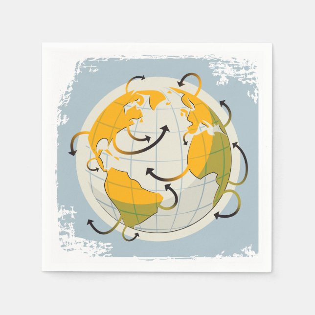 Abstrakt Globe Paper Napkins Serviette (Vorderseite)