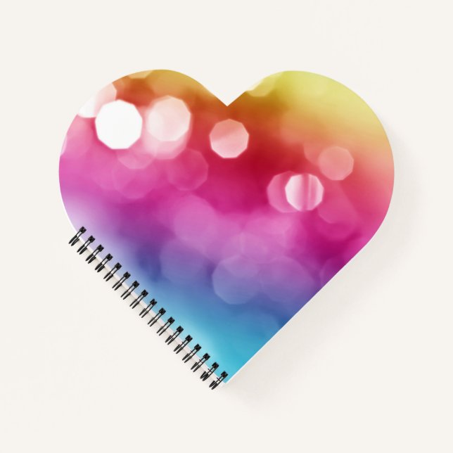 Abstrakt Glow Heart Spiral Notebook Notizbuch (Vorderseite)