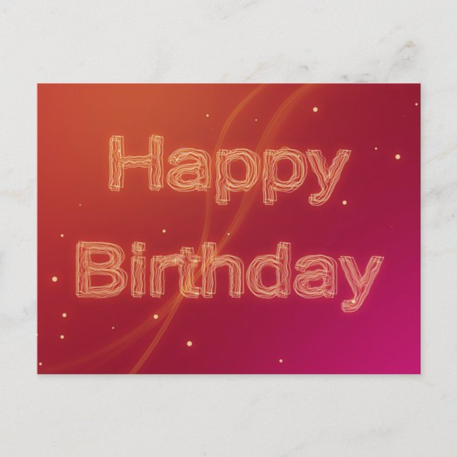 Abstrakt Glows Happy Birthday - Postcard Postkarte (Vorderseite)
