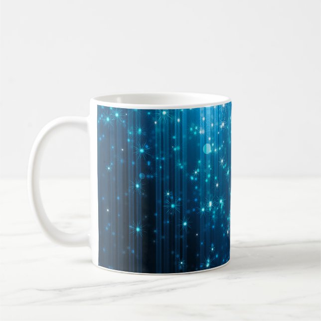 Abstrakt glühender Hintergrund Kaffeetasse (Links)