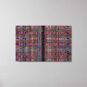 Abstrakt glühendes Neonlinienmuster Leinwanddruck