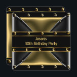 Abstrakt Gold Bronze Mens 30. Geburtstag Party 5BG Einladung<br><div class="desc">Bronze Gold Metal Studs Look,  Chrome Black Style Mens 18.,  21.,  30.,  40.,  50.,  Birthday Party. Einfache Elegante Männer,  Männer,  Männer,  Junge,  Männchen. Zizzago erstellt dieses Design BITTE ACHTEN Sie alle flachen Bilder! Sie haben KEINE echten STUDS Silver Metal oder Chrome,  Glitzer,  Diamonds Juwelen oder echte Bows!!</div>