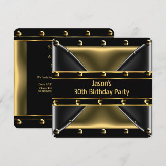 Abstrakt Gold Bronze Mens 30. Geburtstag Party 5BG Einladung