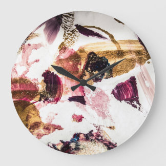 Abstrakt Gold Glitzern Kreative Kunst Große Wanduhr