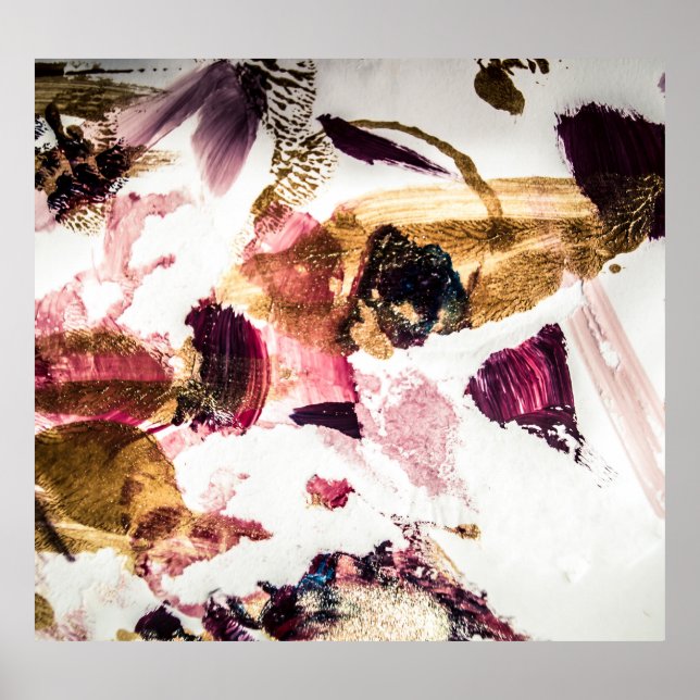 Abstrakt Gold Glitzern Kreative Kunst Poster (Vorne)