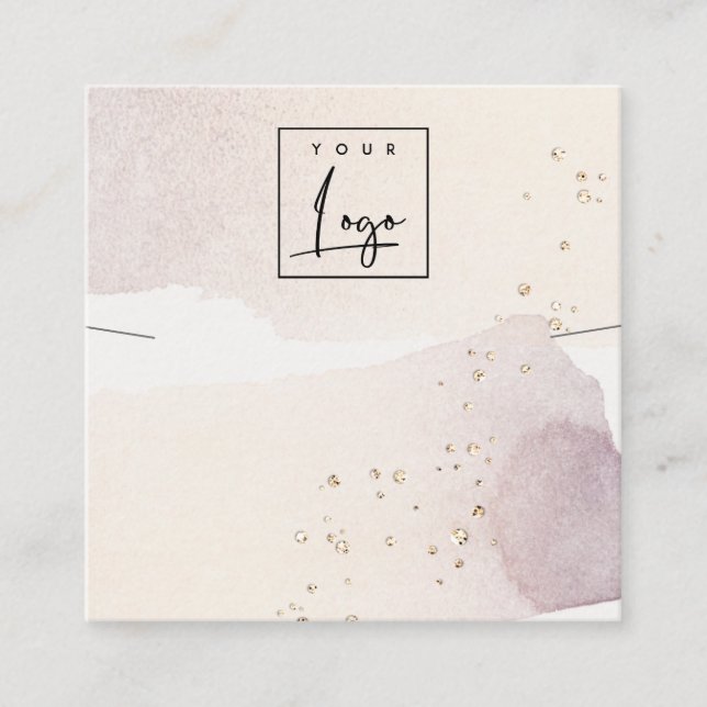 Abstrakt-Gold-Lila-Logo-Band-Bildschirm Quadratische Visitenkarte (Vorderseite)