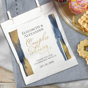 Abstrakt Gold Navy Blue Couples Dusche Vielen Dank Geschenktütchen