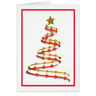 Abstrakt Gold Red Ribbon Weihnachtsbaum Custom