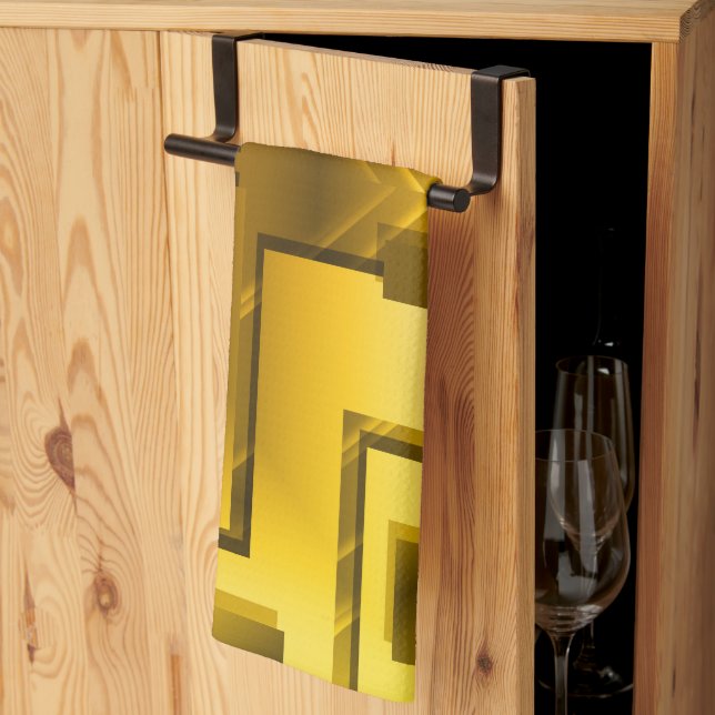 Abstrakt-Golden Yellow Geschirrtuch (Drittel gefaltet)