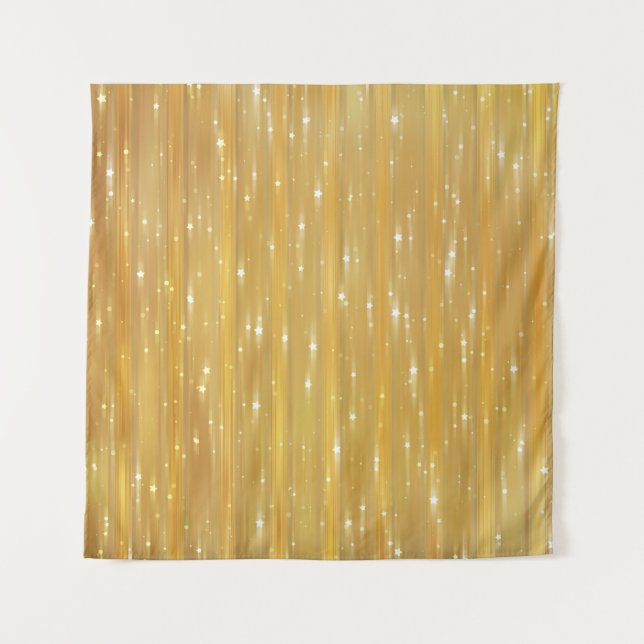 Abstrakt goldgelb mit Glitzer Wandteppich (Vorderseite)