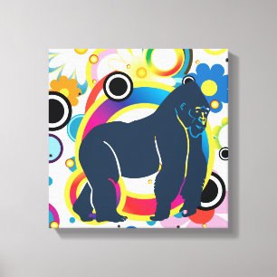 Abstrakt Gorilla Wrapped Canvas Leinwanddruck
