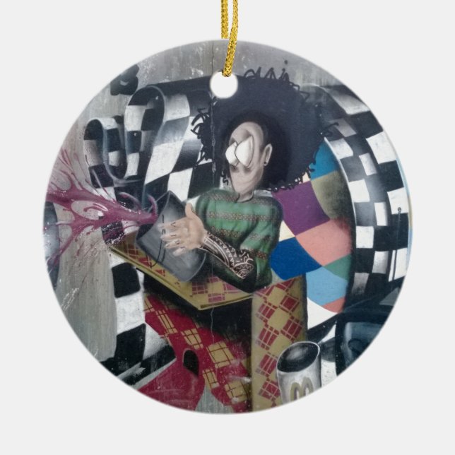 Abstrakt Graffiti Artwork Keramik Ornament (Vorne)
