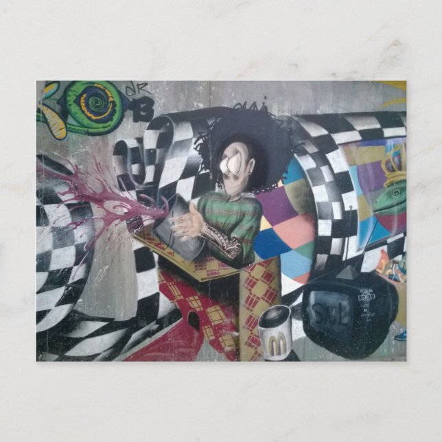 Abstrakt Graffiti Artwork Postkarte (Vorderseite)