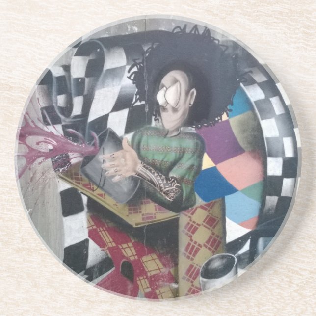 Abstrakt Graffiti Artwork Sandstein Untersetzer (Vorne)