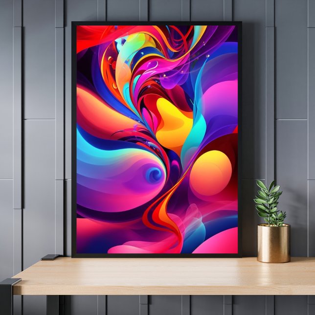 Abstrakt Graffiti Melody Moderne Kunstfusion Print Poster (he vibrant and captivating world of Abstract Graffiti Melody Modern Art Fusion prints.)