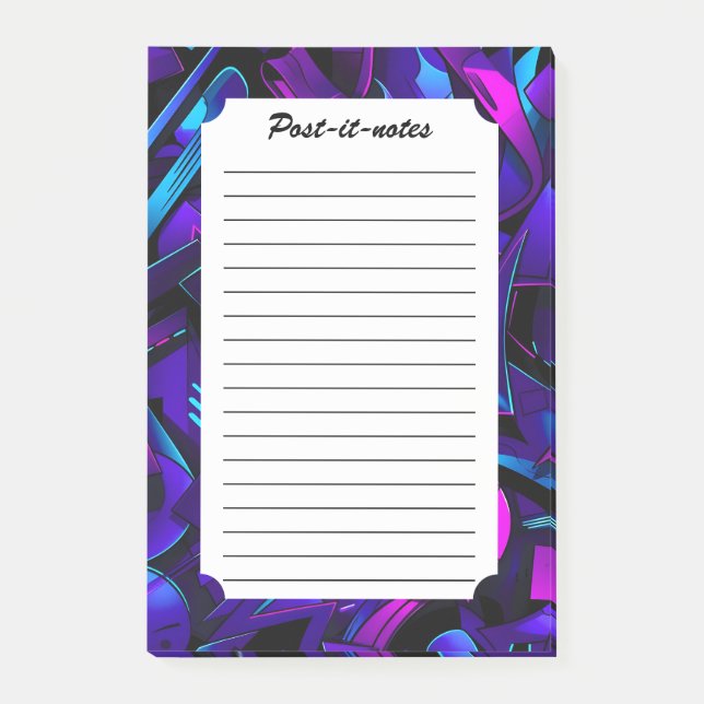 Abstrakt Graffiti Street Swirl Post-it Klebezettel (Vorderseite)