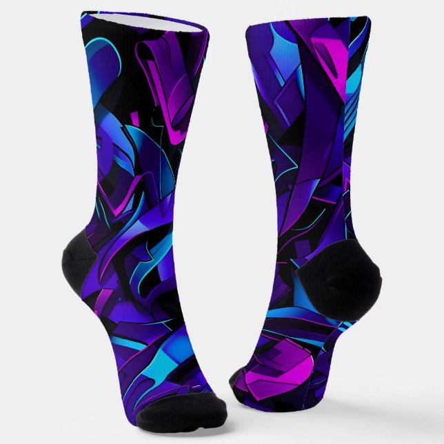 Abstrakt Graffiti Street Swirl Socken (Gewinkelt)