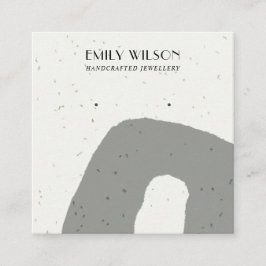 ABSTRAKT GRAY KERAMIK TEXTURE STUD EARRING DISPLAY QUADRATISCHE VISITENKARTE