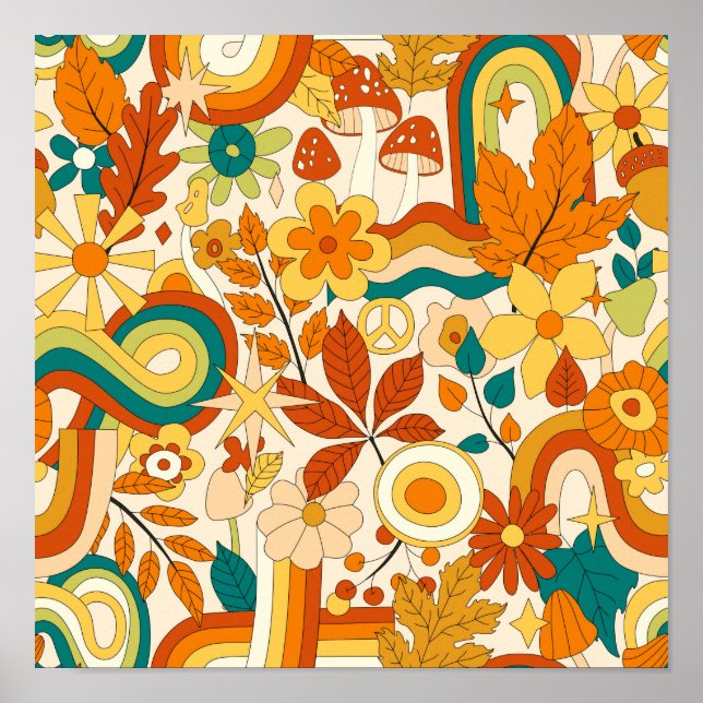 Abstrakt Groovy Modernes Muster Poster (Vorne)