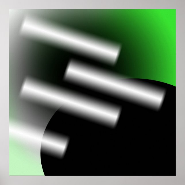 Abstrakt grün mit Lichtstrahlen AP0005 Poster (Vorne)