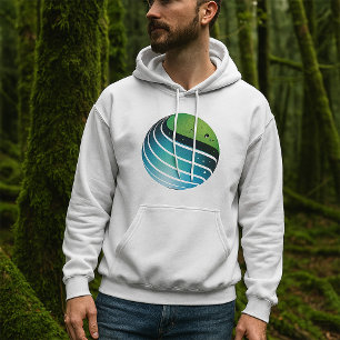 Abstrakt Grün und Blau Globe Moderne Erde Hoodie