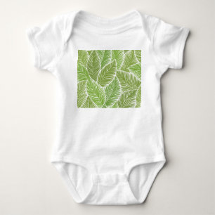 Abstrakt grüne Blüte, nahtloser Hintergrund. Baby Strampler