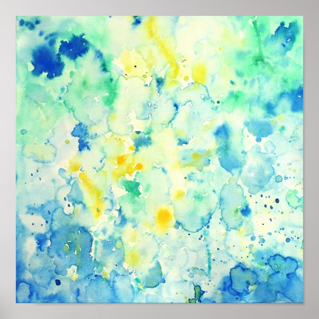 Abstrakt grüne Farbe für Aquarellbilder Poster (Vorne)