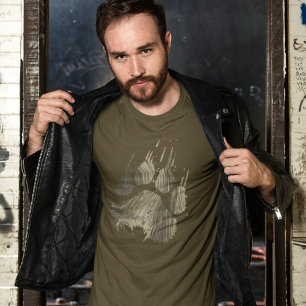 Abstrakt Grunge Brown Grizzly Bär Paw Claw T-Shirt