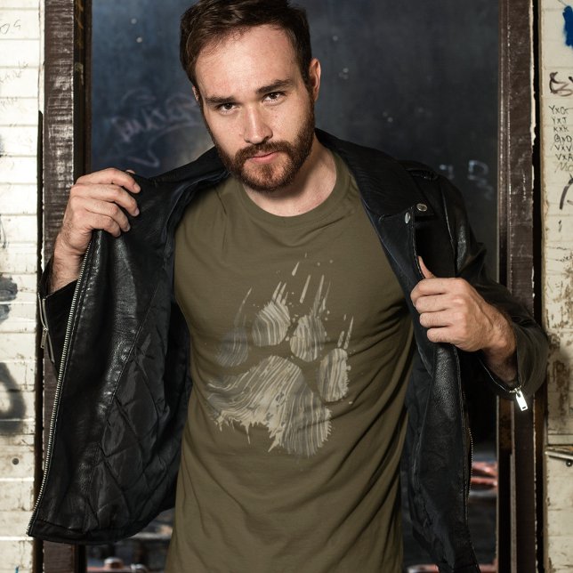 Abstrakt Grunge Brown Grizzly Bär Paw Claw T-Shirt (Von Creator hochgeladen)