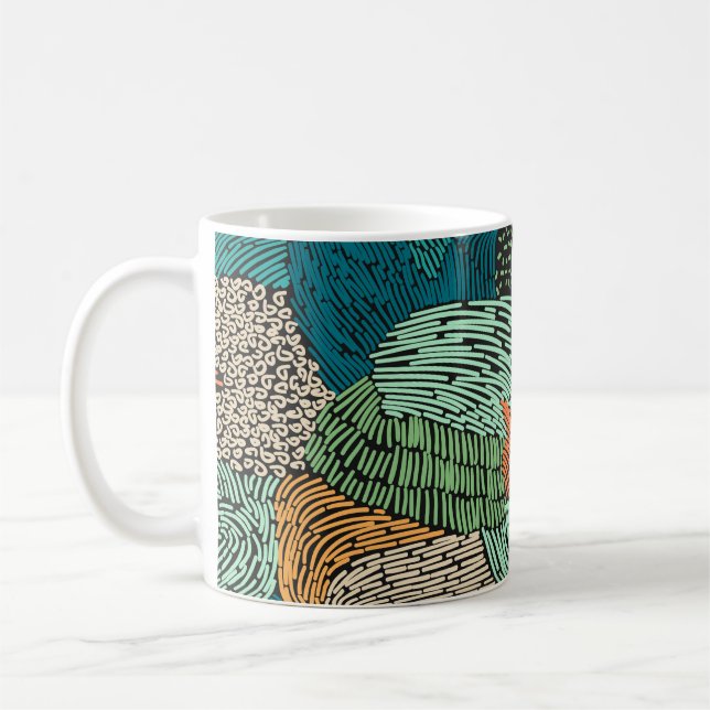 Abstrakt Grunge: Nahtloses Muster. Kaffeetasse (Links)