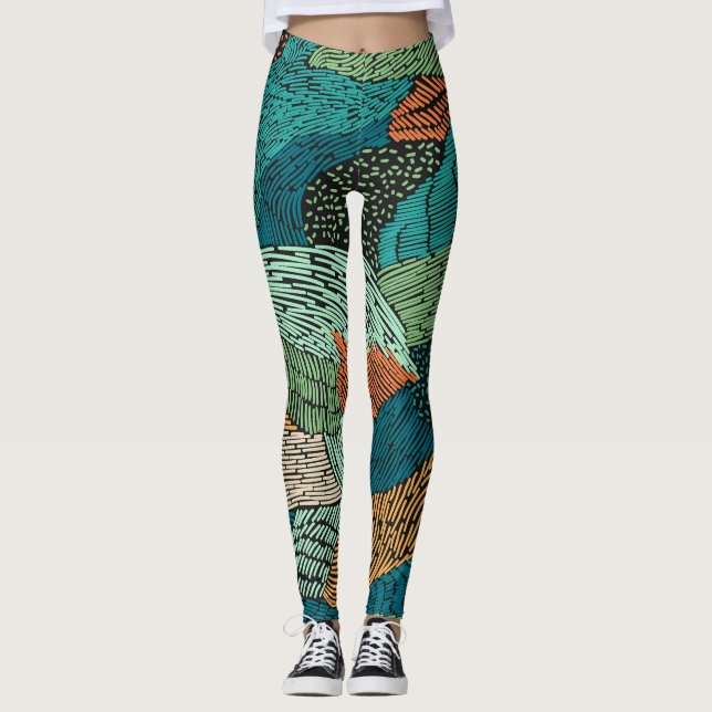 Abstrakt Grunge: Nahtloses Muster. Leggings (Vorderseite)