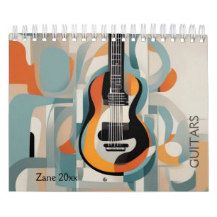 Abstrakt Guitar Watercolor Kalender