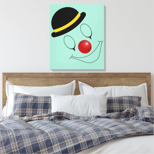 Abstrakt Happy Face Clown Entertainer Leinwanddruck (Insitu (Schlafzimmer))