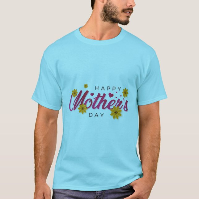 Abstrakt Happy Mother's Day Typografy T - Shirt (Vorderseite)