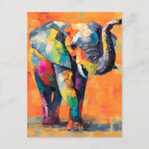 Abstrakt Happy Rainbow Elephant Feiertagspostkarte
