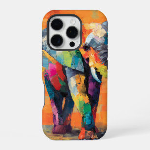 Abstrakt Happy Rainbow Elephant iPhone 16 Pro Hülle