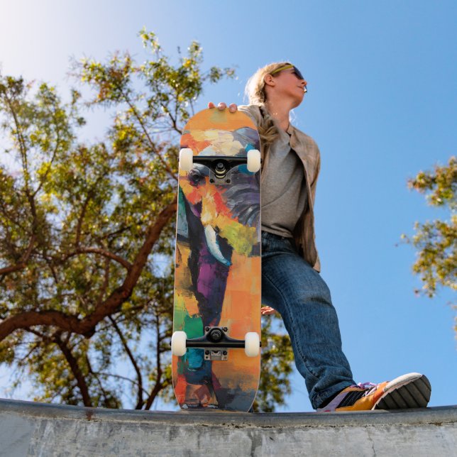 Abstrakt Happy Rainbow Elephant Skateboard (Außenbereich 1)