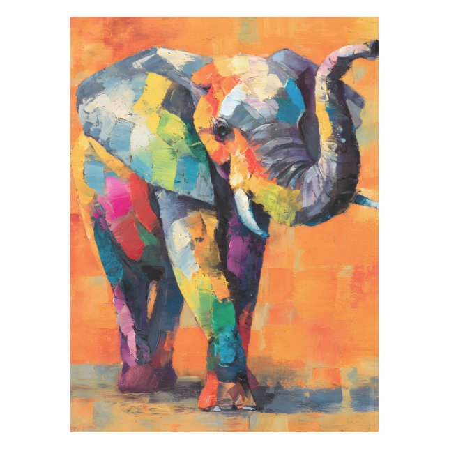 Abstrakt Happy Rainbow Elephant Tischdecke (Vorderseite)