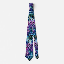 Abstrakt Hawaiian Blue Gefärbte Krawatte Neck Tie
